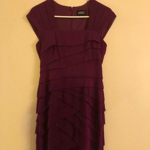 Merlot Adrianna Papell Shutter-pleat Sheath Dress